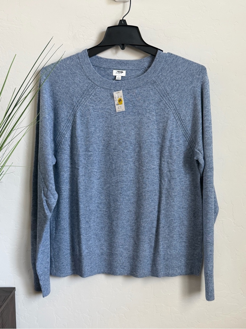 J.Crew Factory Blue Heather Crewneck Sweater CL495 Large NWT